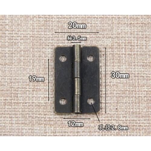 Hardware supplies 1.2 inch round corner hinge open flat gift wooden box with interior hinges accessories iron