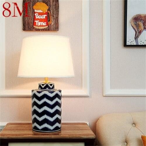 8M Ceramic Table Lamps Desk Light Dimmer Copper Luxury Fabric for Home Living Room Dining Room Bedroom Office