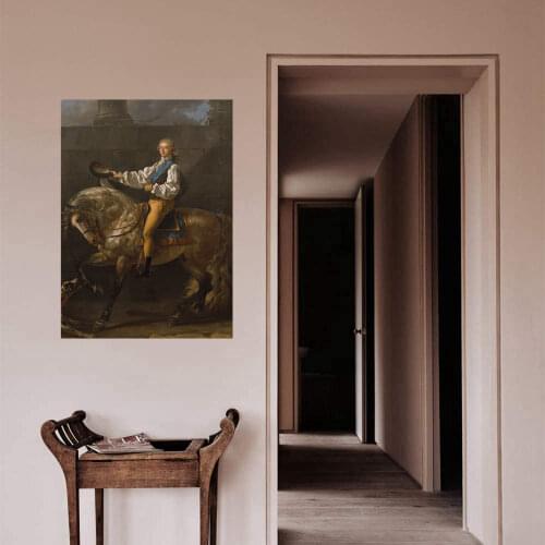 Jacques-Louis David Replica Classic Painting for Living Room Home Decor Napoleon Riding a Horse Canvas Print Artwork Drop Ship