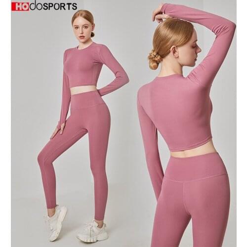 Yoga Sets Clothes Fitness Set Sports Suits Active Wear Women Gym Fitness Sportswear Long Sleeve Top Clothing Sport Leggings