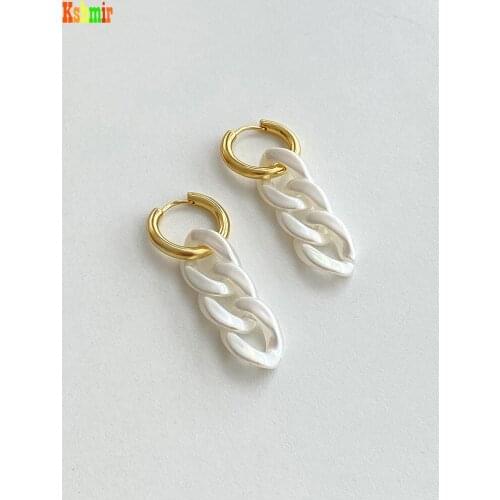Kshmir Design white pearlescent resin chain earrings long fashion tassel earrings earrings earrings jewelry gifts 2021