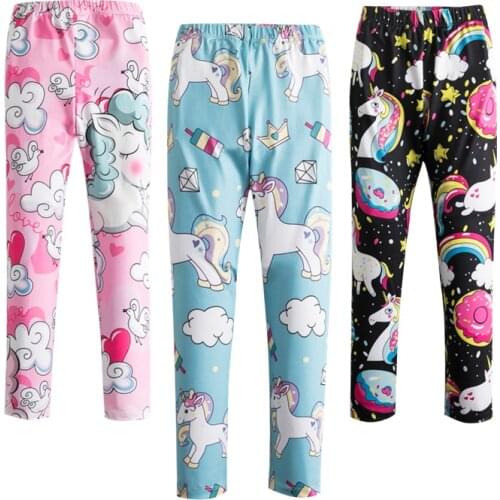 Unicorn Printing Leggings For Girls Spring Casual Pants Wear 2-9 Years Old Girls Bottom Clothing Tights Girls Leggings Trousers