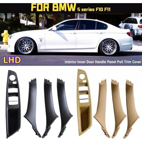 Left Hand Drive LHD For BMW 5 series F10 F11 Gray Beige Black Car Interior Inner Door Handle Panel Pull Trim Cover