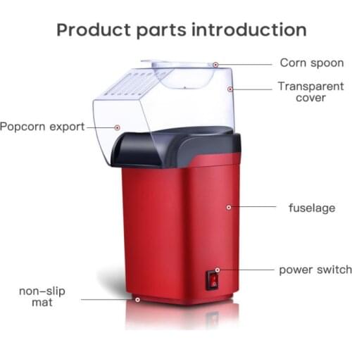 Mini Popcorn Machine Power-driven Family Expenses Automatic Popcorn Machine Children Oil-free Popcorn Maker Corn Popper