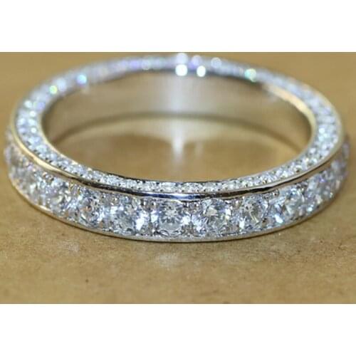 Fashion Simple Full Circle Zircon Ring Exquisite Charm Gift Woman Elegant Jewelry Wholesale