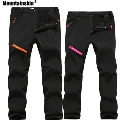 Mountainskin Winter Men Womens Softshell Fleece Hiking Pants Outdoor Sports Skiing Trekking Hiking Camping Warm Trousers VA803
