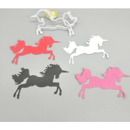 New running unicorn horse metal cutting mold photo album cardboard DIY gift card decoration embossing crafts