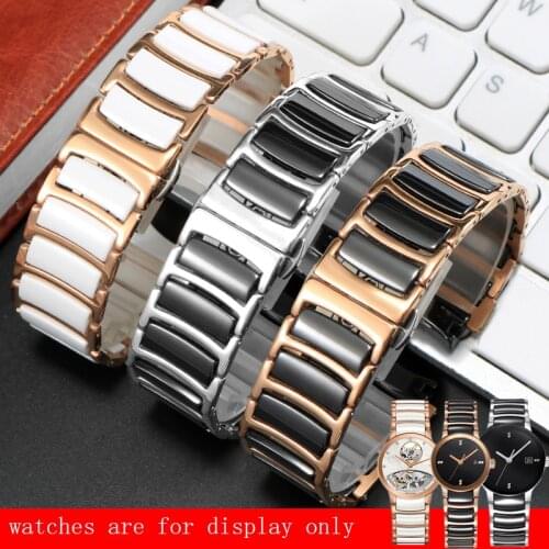 Suitable For Rado R30183742 Series Stainless Steen And Ceramic Watchband Males And Womens Rose Gold Watch Chain