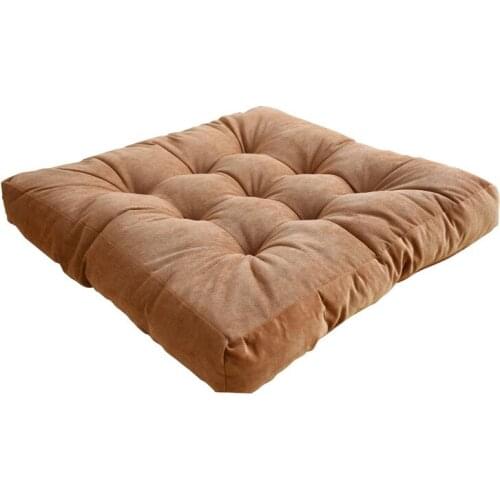 Simple Solid Color Throw Floor Pillow Soft Sofa Window Chair Waist Cushions Thickened Plush Tatami Mattress Butt Pads Home Decor