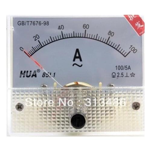 85L1 Rectangle Analog Panel Ammeter Gauge 64x56 often used for Voltage Regulators 1A 2A 3A 5A 10A 15A 20A 30A 50A 100A