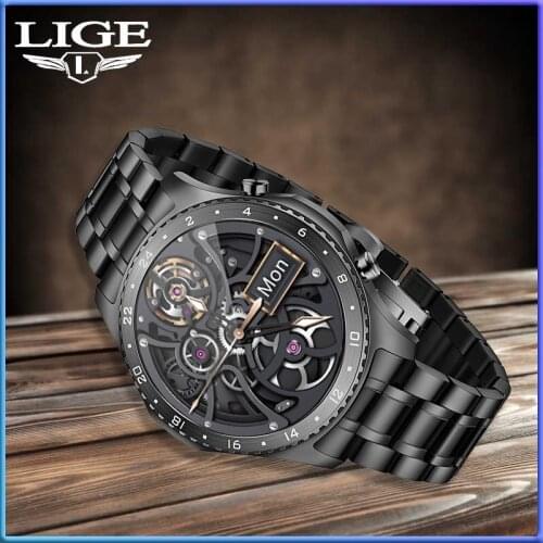 LIGE New Smart Watch Men Bluetooth Call Fashion Fitness Tracker Watches Heart Rate Monitoring Mens Smartwatch For Android iOS
