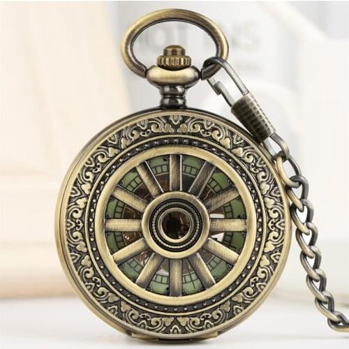 Luminous Mechanical Pocket Watch Hand-Winding Steampunk Pocket Hanging Chain Antique Watch for Men Women