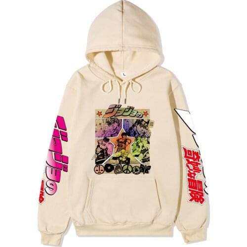 2021Harajuku JoJo Bizarre Adventure Hoodie Japanese Anime Men/women Funny Sweatshirt Cartoon Vintage Clothes Female Male Hoode