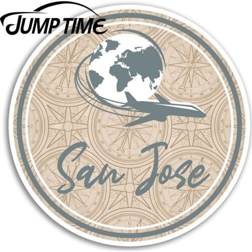 Jump Time for San Jose America Vinyl Stickers Globe Sticker Laptop Luggage Window Decal Waterproof Car Accessories