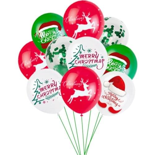 CYUAN 5pcs Christmas Day Latex Balloon Santa Claus Elk Baby Shower Christmas Party Home Decoration Supplies Ballon Kids Toy