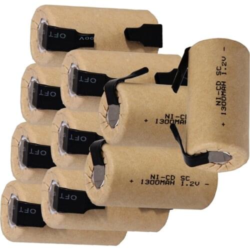 YECKPOWO 10 pcs SC rechargeable battery power tool SUBC batterie NICD accumulator 1300mah 1.2v for Dewalt Bosch hitachi B&D