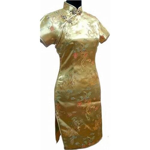Women Satin Cheongsam Traditional Chinese Mini Qipao Dress Oversize 6xl Dresses Party Prom Gown Vintage Button Mujeres Vestido