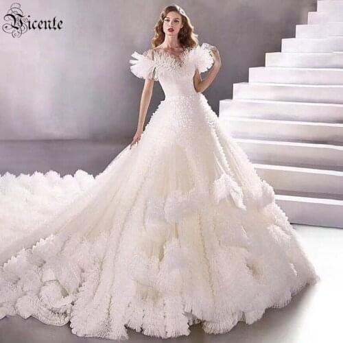 VC Strapless Ball Gown Skirt Ladies White Layered Ruffled Net Gauze Sleeveless Off-shoulder Floor Length Dress