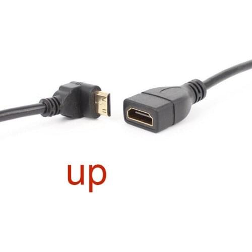 Gold v1.4 90Degree up Angled Mini HDMI-compatible Male to HDMI-compatible Adapter Female Cable new