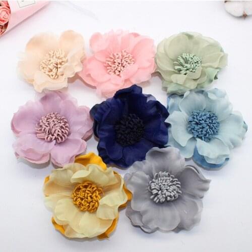 10pcs Artificial Flowers 10CM Silk Rose Head for Wedding Party Home Garden Decorations DIY Craft Wreath Christmas Flower