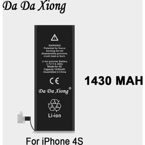 10pcs Original Da Da Xiong Battery For iPhone 4S 4GS 1430mAh Real Capacity Replacement Batteries