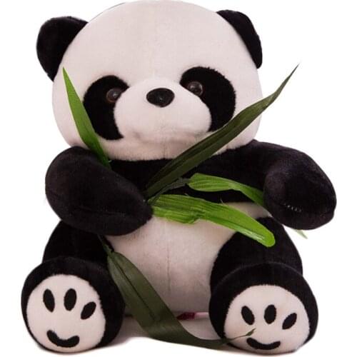9-25cm Cute Panda Plush Toys With Bamboo Leaves Bear Pillow Soft Cartoon Animal Panda Stuffed Pendant Funny Doll Toy Kids Gifts