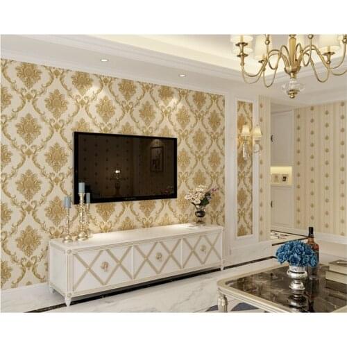 Beibehang European striped 3D stereo nonwoven fashion papel de parede 3d wallpaper living room bedroom TV background AB version