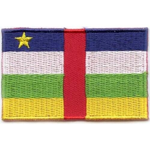 Central African Republic Flag Patch MOQ50pcs Made by Twill with Flat Broder and Iron On Backing free shipping by Post
