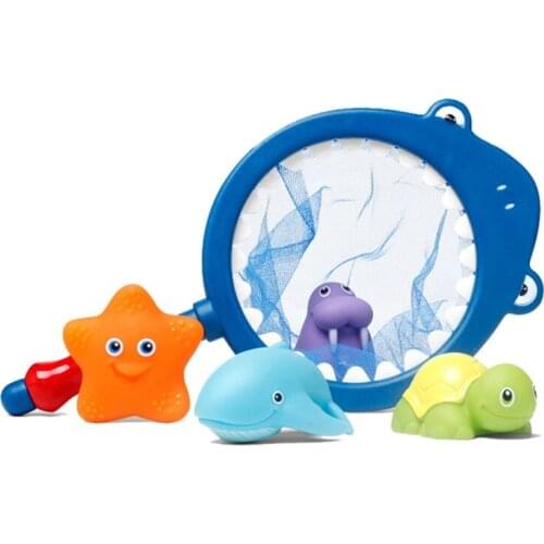 Bath Toy Fishing Floating Squirts Toy and Water Scoop with Organizer Bag Dark Fish Bathroom Pool Bath Time for Kids Toddler 111