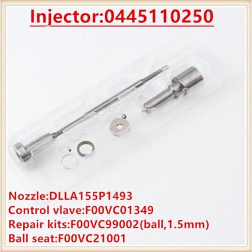 Common rail overhaul kits DLLA155P1493 F 00V C01 349 repair injector 0445110250 WLAA13H50