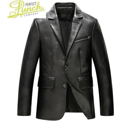 Leather Genuine Man2021 Sheepskin Coat Mens Fashion Casual Jacket Spring Autumn Outwear WZM804 MF069