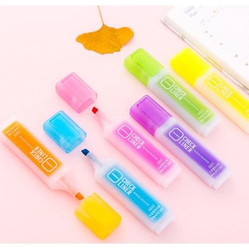 Large Capacity 6-color Fluorescent Candy Pen Marking Pen Student Stationery Pen Wholesale Student Supplies Paint Markers