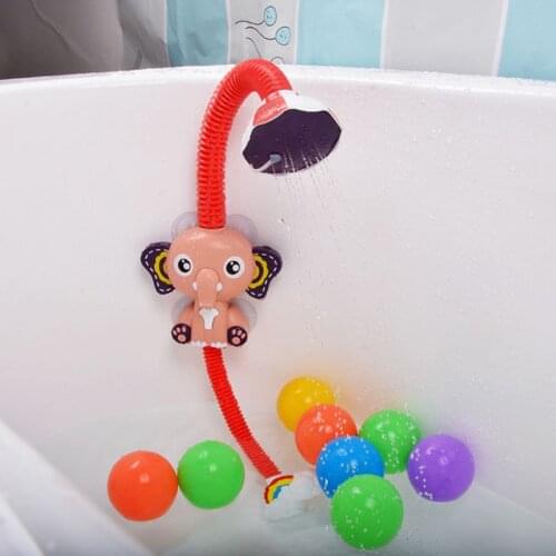 Cute Elephant Pattern Faucet Baby Water Game Shower Head Electric Water Spray Toy for Kids Swimming Bathroom Bath Toys
