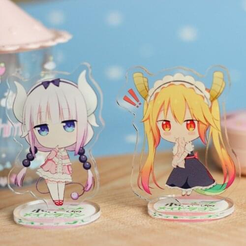 Miss Kobayashis Dragon Maid Tohru Kanna Kamui 10cm Cute Acrylic Stand Figure Desktop Decoration Collection Model Toy