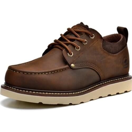 Motorcycle Mens Martin Boot High Quality Leather Waterproof Travel Ankle Boots Casual Bicycle Riding Retro Rubber Shoes