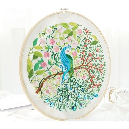 Beautiful Peacock Embroidery Kits Handwork Needlework Cross Stitch Sets Swing Art Handmade Craft Wall Painting Home Decor Gift
