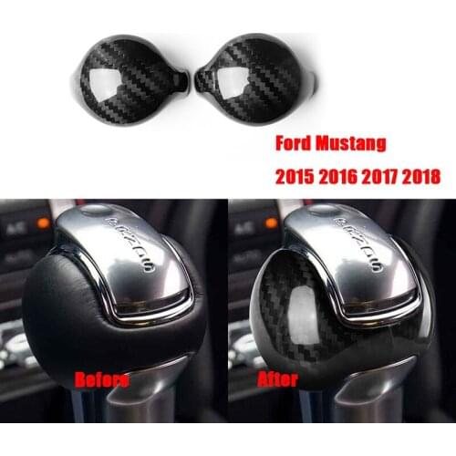 For Ford Mustang Carbon Fiber Sticker Ford Mustang Accessories 2015 2016 2017 2018 2019 Interior Gear Shift Knob Cover