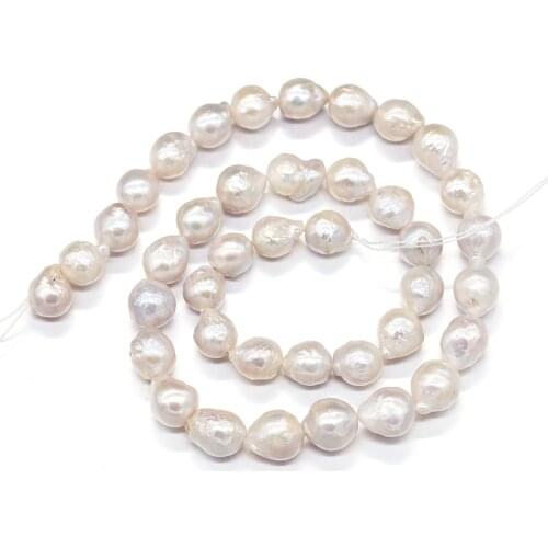 Natural Freshwater Nucleated Pearl Beads for DIY Necklace Bracelet Jewelry Making 9-10mm Cultured Keshi Pearls Beads Wholesale