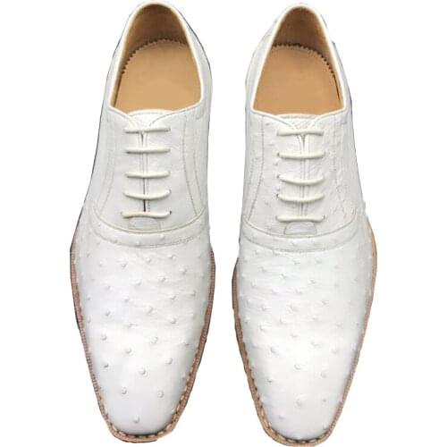 Chue New Male Leisure Business New Genuine Ostrich Leather Men Shoes Fashion