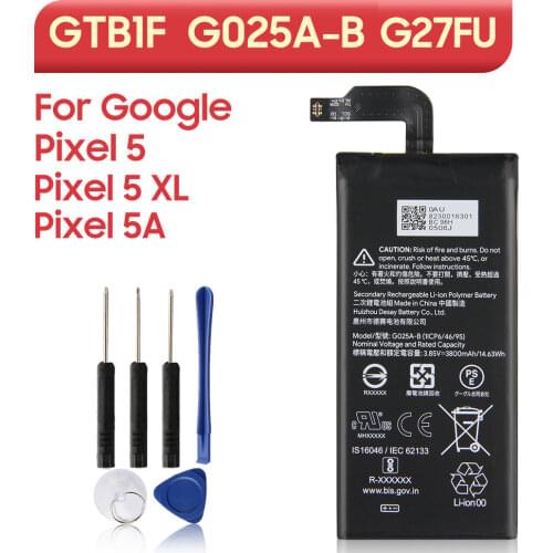 Original Replacement Phone Battery GTB1F G025A-B For Google Pixel 5 Pixle5 XL Pixel5 Pixle5XL Phone Batteries With Tools