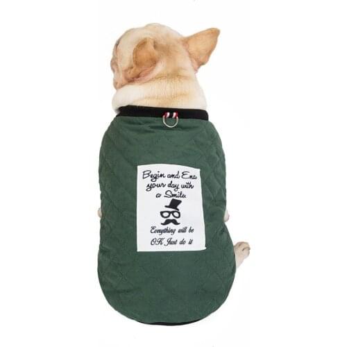 Autumn/Winter Cotton Letter Printed Dog Vest Dog Clothing Pet Dog Clothes Cotton Clothes Suede Winter Cotton Warm