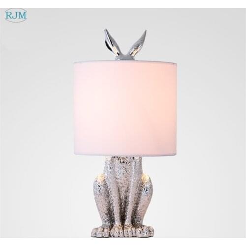 Modern Masked Rabbit Resin Table Lamps Retro Industrial Desk Lights for Bedroom Bedside Study Restaurant Decorative Lights