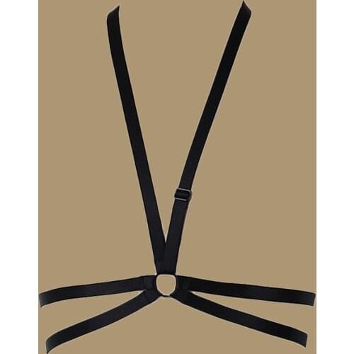 Pastel Goth Body Harness Woman Bra Sexy Lingerie Bondage Belt Body Cage Edgy Harness Bra Festival Rave Clothes