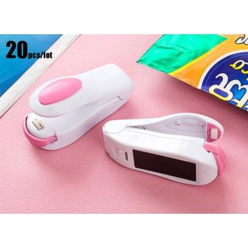 20Pcs/lot Portable Heat Sealer Plastic Bag Storage Packet Mini Sealing Machine Handy Sealers Easy Resealer For Kitchen Gadgets