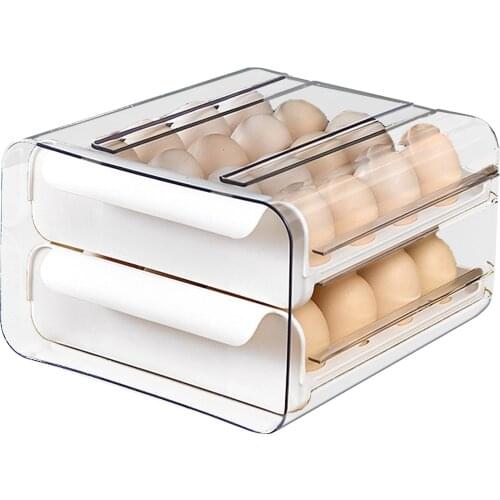 Egg Storage Box Egg Tray Containers Kitchen Refrigerator Eggs Transparent Dispenser Airtight Fresh Preservation Kitchen Gadgets