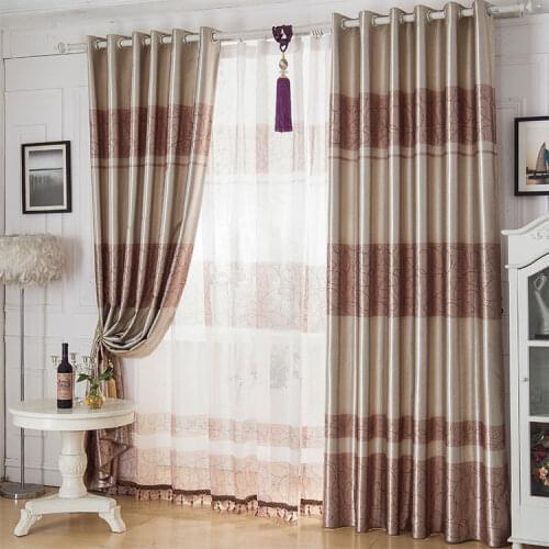 Modern Curtains For Living Dining Room Bedroom Minimalist Double-sided Printing Embossed Blackout Curtains Fabric Elegant Brown