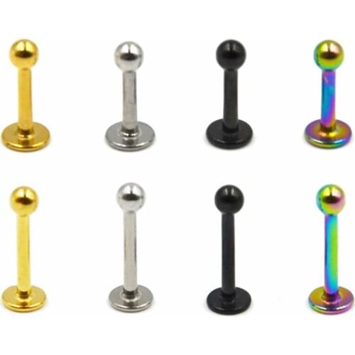 Steel Ball Labret Stud Lip Piercing Body Jewelry Ear Helix Tragus Rings 16 Gauge