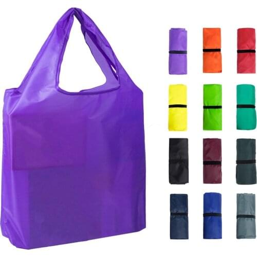 Thick double layer portable foldable shopping bag large nylon bag thick bag foldable waterproof tear proof Shoulder Bag Handbag