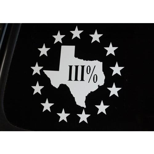 For Texas 3 Percenter Sticker Vinyl Die Cut Decal State Logo Wall Art Truck Car V307 Styling