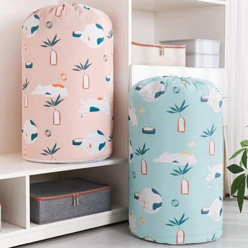 Large Capacity Storage Bag Cartoon Printed Drawstring Quilt Laundry Bag Home Clothes Organizer Bag Storage Supplies